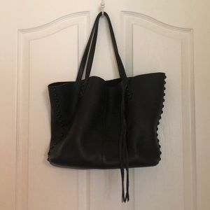 Rebecca Minkoff Black Leather Tote Handbag